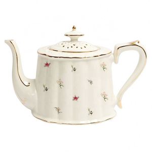 Cerchioni in oro dipinti a mano francese Cervelli da caffè in ceramica e <span class=keywords><strong>set</strong></span> da tè di <span class=keywords><strong>due</strong></span> tazze e piattini in porcellana teiera da caffè - Product Image 2