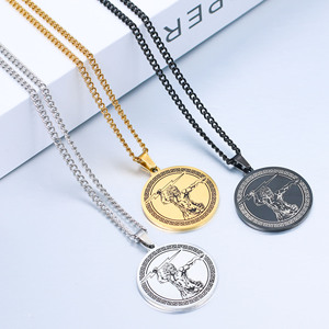 Đồ trang sức Mới Thép không gỉ cổ Hy Lạp thần thoại Olympus Vua Zeus huy chương Mặt dây chuyền nam vòng cổ - Product Image 3