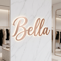 Enseigne extérieure pour boulangerie, lettres en acier inoxydable avec éclairage halo LED