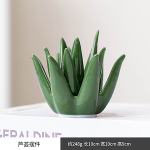 Artesanías ecológicas nórdicas, anillo de Cactus de Aloe de cerámica, pendientes de joyería, adornos de escritorio de estudio <span class=keywords><strong>para</strong></span> el hogar esmaltados - Product Image 6