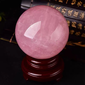 Natural Rose Quartz menara poles produk grosir Rose Quartz bola Hati kristal titik menara penyembuhan dekorasi batu - Product Image 5