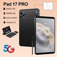 Penjualan Langsung Pabrik Tablet PC Pad 17 Pro Layar HD 10,1 inci 16GB+1TB Prosesor MTK 10000mAh Android15 Tablet Dual Sim