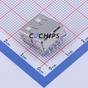 901-242A1011D10210 <b>USB</b> Connector Bent Lead Through Hole Connector Type-<b>A</b> <b>USB</b> <b>2.0</b> Female Right Angle Insert - Product Image 2