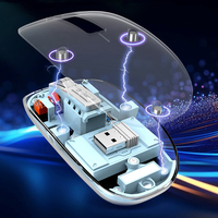 Clavier et souris de tablette en cristal transparent sans fil pour téléphone portable