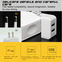 Adaptor Charger Dinding AC DC USB Power Supply Dual USB Port 5V 2A Pengisian Cepat Ponsel & Tablet Charger Perjalanan
