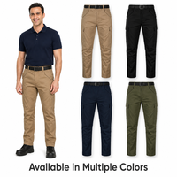 Pantalon Cargo Homme Personnalisé en Sergé de Coton, Uniforme de Garde de Sécurité, Pantalon de Travail Multi-Poches pour Patrouille et Sécurité des Installations