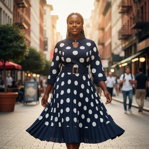 Plus Size Sweet Elegant Casual Flowy V-Neck 3/4 Sleeve Oversized High Quality Solid Summer <strong>Dress</strong> for Women - Product Image 1