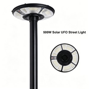 ไฟโซลาร์ยูเอฟโอแบบรวม 500W ความสว่างสูง IP65 370PCS SMD2835 LED พร้อมเซ็นเซอร์เรดาร์ สำหรับสวนกลางแจ้ง ติดตั้งบนเสา พร้อมรีโมท - Product Image 1