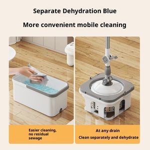 Juego de Trapeador Giratorio con Cubeta Redonda, Diseño Innovador, Transparente, para Limpieza de Pisos con Rotación de 360 Grados - Product Image 5