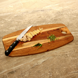 Planche à découper en bois d'acacia, forme personnalisée, poignée, bloc de découpe de cuisine, design à grain naturel, antidérapant, 1,5 cm d'épaisseur, passe au lave-vaisselle - Product Image 1
