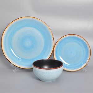Hôtel vaisselle dîner ensemble en céramique porcelaine vajilla negra - Product Image 1