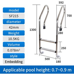 Escalier de <span class=keywords><strong>piscine</strong></span> à 2, 3, 4 ou 5 marches en acier inoxydable pour <span class=keywords><strong>piscine</strong></span> avec les séries SL / SF / MU - Product Image 2