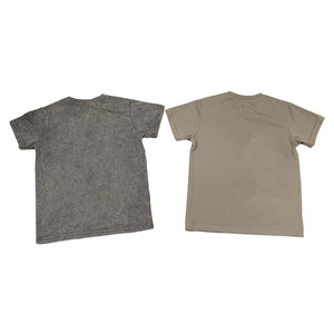 T-shirt estiva 100% in cotone retrò con pietra classica con lavaggio acido t-shirt per ragazzi e <span class=keywords><strong>ragazze</strong></span> marrone chiaro - Product Image 6