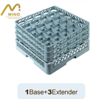 Caisse de rangement empilable en PP pour verres avec compartiments, boîte de transport réutilisable en plastique pour verres à vin, pour cuisine, placard, bar