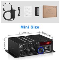Amplificateur stéréo HiFi Creatall AK-380 400W USB SD 2.0 CH 5.0 Amp avec télécommande, amplificateur professionnel pour home cinéma