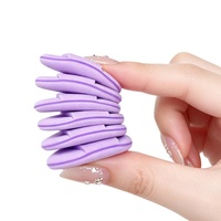 Mini houppette de maquillage en polyuréthane en forme de goutte d'eau, double usage – compacte pour fixer et absorber la poudre