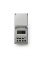 Interruptor Temporizador Digital Programable Semanal para Exteriores, Impermeable IP44, con Pantalla LCD Grande, Enchufe con Varias Funciones, CE GS