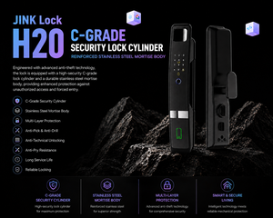 Cerradura Inteligente JINK Lock H20 Matter con Wi-Fi, Cilindro <span class=keywords><strong>de</strong></span> Grado C Anti-Robo, Cerradura Digital con Huella Dactilar para Puerta - Product Image 4