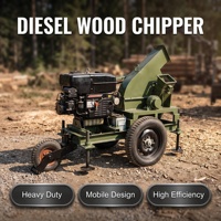 Broyeur de bois mobile à disque diesel, auto-alimenté, pour la découpe des branches d'arbres, sans alimentation électrique