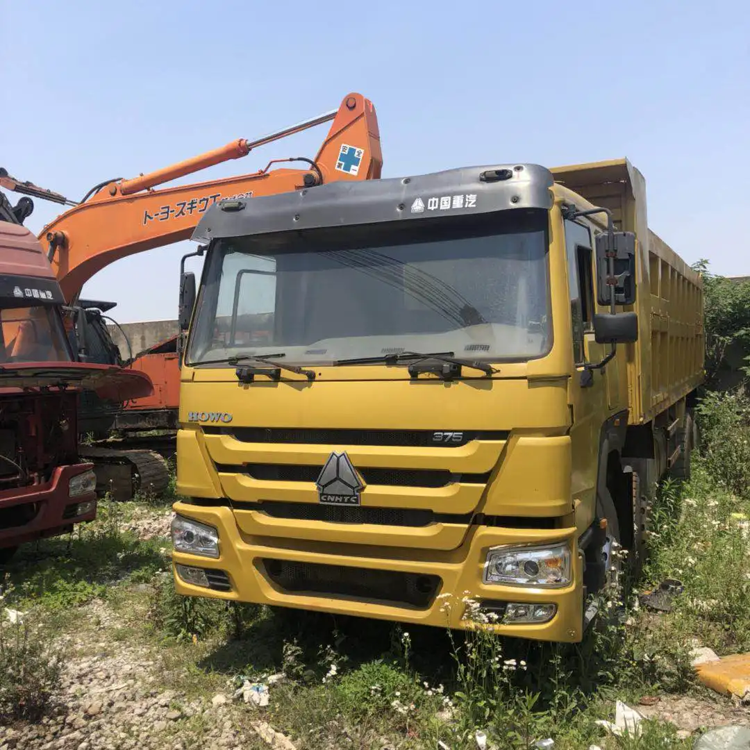 Goede Staat Gebruikte Howo Dump Truck 375, Howo Aanhangwagen 6X4 8X4 10 Wielen, Gebruikt Laag Bed En Vrachtwagenkop Te Koop