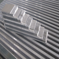 Yushun Universal Polished Aluminum Inter Cooler Kondisi Baru Radiator Plate Bar Type Hitam/Perak Brazed untuk Audi 2.0 D Turbo