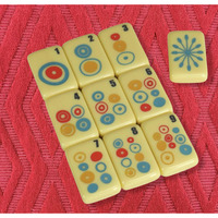 MJLA Mahjong SEASONS Mahjong Desert Tree Bird Cream Mid-Century Yellow American Mahjong Tiles Colorful for Entertainment