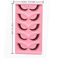 Cils en faux vison naturel, ailés, faits à la main, en cheveux synthétiques 3D, effet œil de chat, pour maquillage œil de renard, bande complète, longueur 15-25mm, 25-30 D