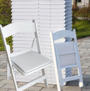 Sillas Plegables de Resina Plástica Blancas para Eventos, Apilables, Resistentes, para Jardín, Bodas, Fiestas, Banquetes, para Adultos, 1000 lb - Product Image 1