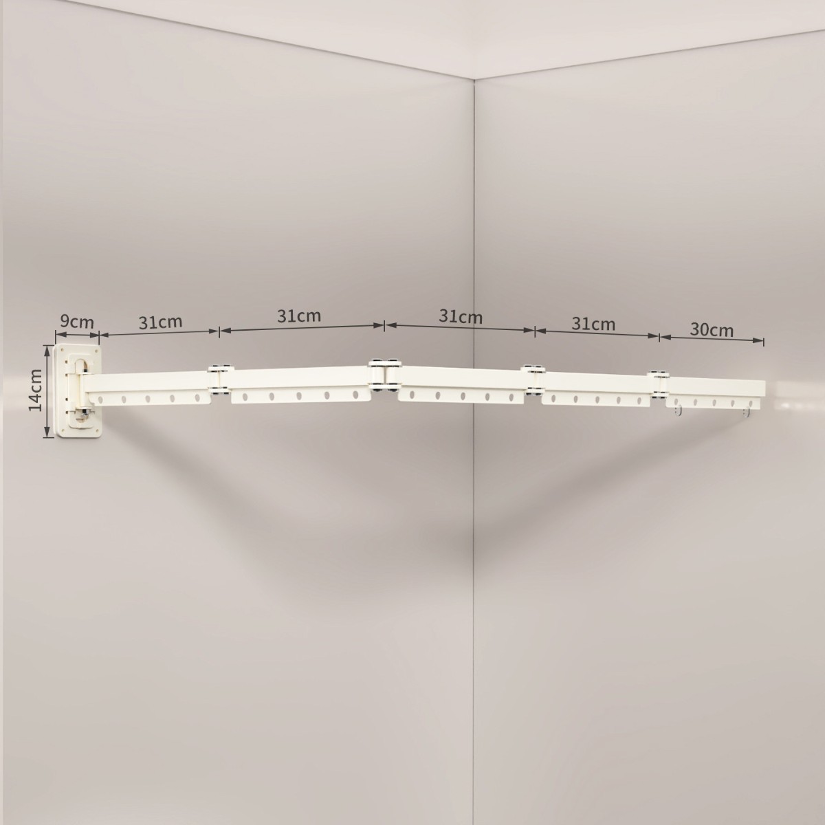 Milky white five-fold clothes rack