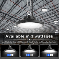 Lámpara LED High Bay de 100W 150W 200W con 5 Años de Garantía, IP65 Impermeable, Tipo UFO DOB, para Almacén, Fábrica, Taller
