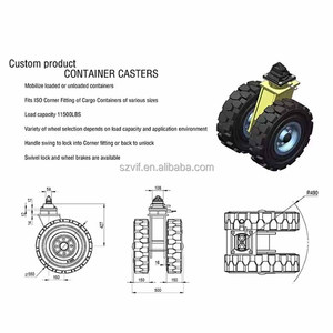 Roue de conteneur de traction universelle durable 6000 9000 KG, roues de conteneur d'expédition, système de déplacement - Product Image 3