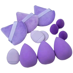 Vẻ đẹp công cụ trang điểm máy xay sinh tố Powder Puff trang điểm <span class=keywords><strong>Sponge</strong></span> Set Beauty mỹ phẩm Máy xay sinh tố Latex miễn phí Tím - Product Image 1