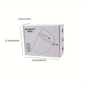 Masque de beauté LED, appareil de massage facial, 21,6 cm, rechargeable par USB, pour le bien-être du visage - Product Image 1