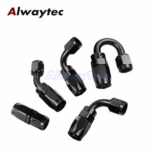 Raccord AN6 en alliage, adaptateur de raccordement rapide pour tuyau, joint rotatif fileté pour huile et <span class=keywords><strong>carburant</strong></span>, extrémité de tuyau en caoutchouc à 0, 45, 90 degrés - Product Image 1