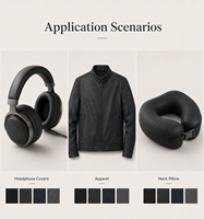 Vente en gros de cuir synthétique PU éco-responsable de 0,6 mm, élastique, anti-moisissure, antibactérien, résistant à l'hydrolyse, pour coussinets d'écouteurs et vêtements