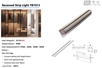 Éclairage LED intégré pour armoire, canal en aluminium pour éclairage de placard, penderie, étagère, intensité réglable, abat-jour en plastique écologique YB1013-24