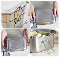 Boîte à déjeuner à Bento en acier inoxydable, conteneur alimentaire en métal à Double couche, empilable, s Milton, tiffany, enfants, 304, 1920ml