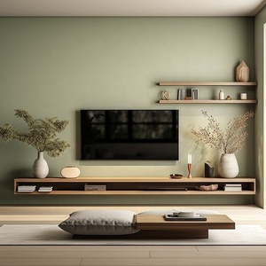 Support de téléviseur créatif scandinave avec armoire suspendue supérieure Meuble de télévision suspendu vert Meuble Tv moderne - Product Image 2