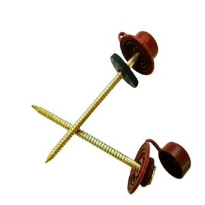 Mạ kẽm xoắn ốc loại sắt nhự<span class=keywords><strong>a</strong></span> xây dựng móng tay 100 bộ mỗi túi vòng Shank cap lợp kim cương điểm phẳng đầu carton - Product Image 3