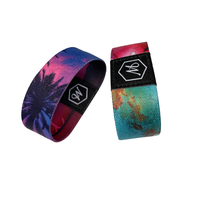 Bracelets promotionnels personnalisés en polyester extensible, imprimés par transfert thermique, imitation tissée antique, avec logo sur mesure