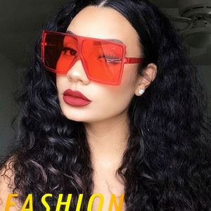 Custom Logo New Fashion Retro Women Big <b>Frame</b> Flat Top <b>Sunglasses</b> Clear Red Blue Shades UV400 Oversized <b>Square</b> <b>Sunglasses</b> Women - Product Image 1