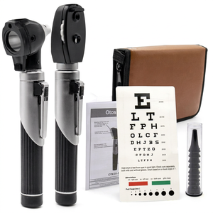 Juego de otoscopio dúplex ROCKMED – Otoscopio multifunción para examen de oídos y ojos – Incluye estuche con cremallera y caja de regalo - Product Image 1