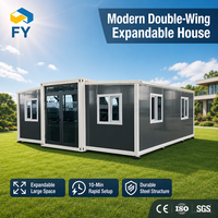 Maison conteneur pliable de luxe à double aile extensible Fengyuan, maison préfabriquée modulaire mobile, mini-maison de luxe, villa, vente en gros