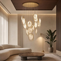 Lustre moderne en laiton et verre à plusieurs pendentifs pour salon, hôtel, salle à manger, éclairage intérieur