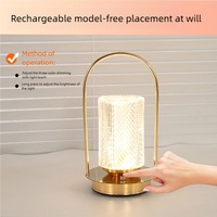 Lampes de table en cristal nordique rétro LED bar lampe de bureau USB rechargeable tactile veilleuse pour chambre hôtel bureau mariage