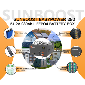 Sunboost chất lượng tuyệt vời 15KW tự làm pin Hộp kit easypower 280 48V 280ah 300ah pin lithium hộp LiFePO4 chỉ kim loại trường hợp - Product Image 4