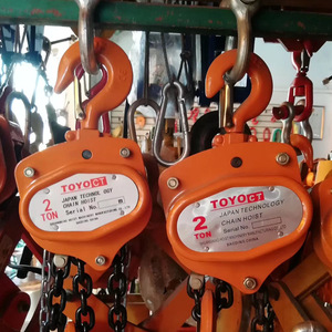Toyoct Chain <b>Hoist</b> 2 Ton Hand Operated Orange Steel Construction Equipment - Product Image 3