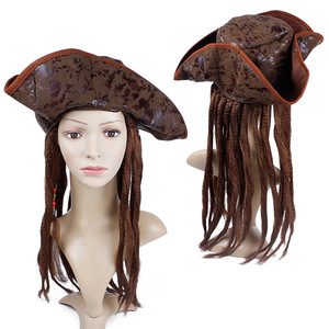 Venta al por mayor <span class=keywords><strong>Piratas</strong></span> <span class=keywords><strong>del</strong></span> <span class=keywords><strong>Caribe</strong></span> <span class=keywords><strong>Jack</strong></span> Sparrow Sombrero <span class=keywords><strong>de</strong></span> fiesta <span class=keywords><strong>de</strong></span> Halloween Accesorios <span class=keywords><strong>de</strong></span> disfraces y decoraciones <span class=keywords><strong>de</strong></span> pelucas - Product Image 5