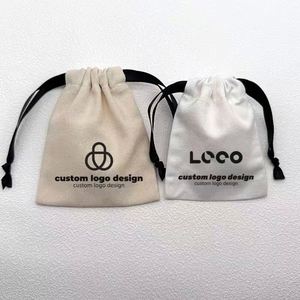 Pochette à cordon personnalisée avec logo imprimé, recyclable, petite, en coton écologique, pour bijoux, sac anti-poussière - Product Image 4