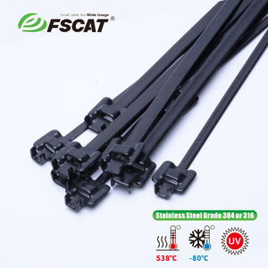 رباط كابلات قابل لإعادة الاستخدام من الفولاذ المقاوم للصدأ المطلي من FSCAT، 6 بوصات، درجة 304، عرض 9.5 ملم - Product Image 4